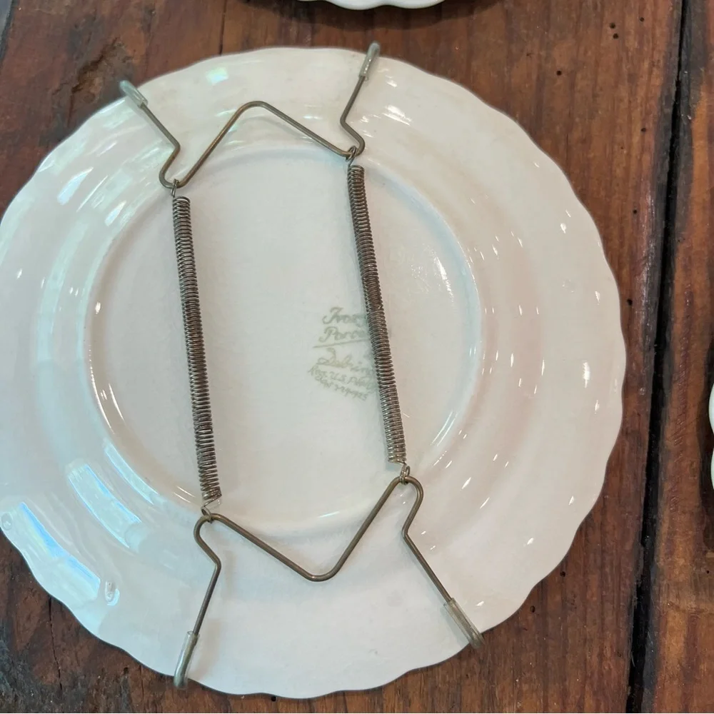 Floral Ceramic Dessert Plates Set of four decor hanging braces Sebring Porcelain